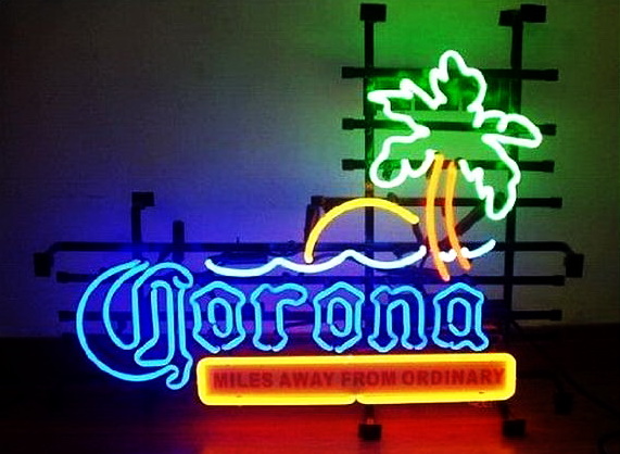 Corona Miles Away From Ordinary Neon Sign
